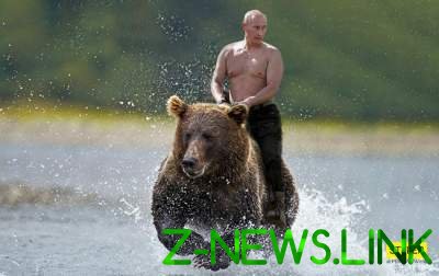 Маразм крепчает: в России можно купить резинового Путина на медведе 