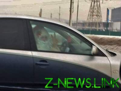 В Киеве разъезжал Дед Мороз на авто с «неприличными» номерами