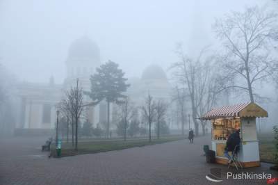 Одессу накрыл зимний туман. Фото 