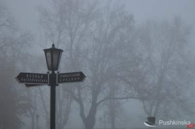 Одессу накрыл зимний туман. Фото 