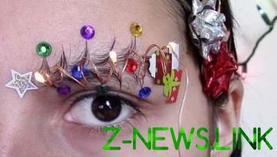 На любителя: странный тренд в соцсети - модницы украшают брови, как новогодние елки. Фото