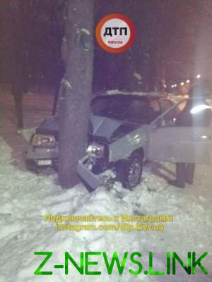 Под Киевом пьяный водитель на Skoda влетел в дерево	