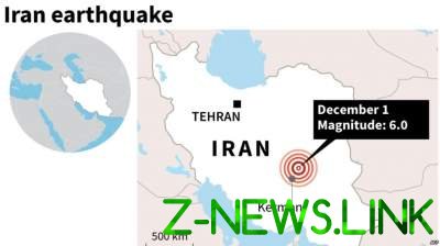 В Иране произошли два землетрясения с разницей в 10 минут