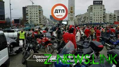 В Киеве стартовал пробег байкеров-Дедов Морозов 