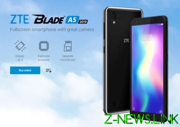 ZTE анонсировала бюджетный смартфон Blade A5 2019