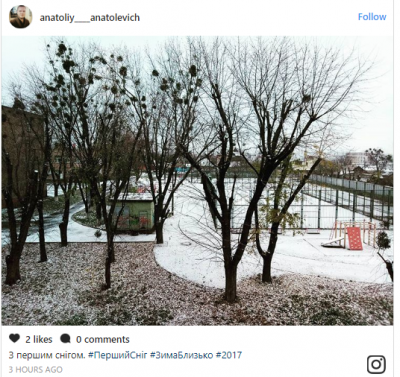 Украинцы делятся в соцсетях снимками заснеженных улиц