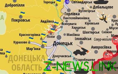 Карта АТО: обстановка на Донбассе обострилась