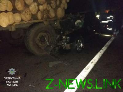 На Волыни Mercedes столкнулся с лесовозом: двое погибших