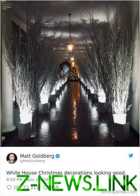 В сети хохочут над новогодним украшением Белого дома Меланией Трамп