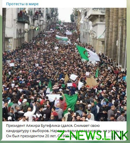 Президент Алжира отказался идти на пятый срок на фоне протестов