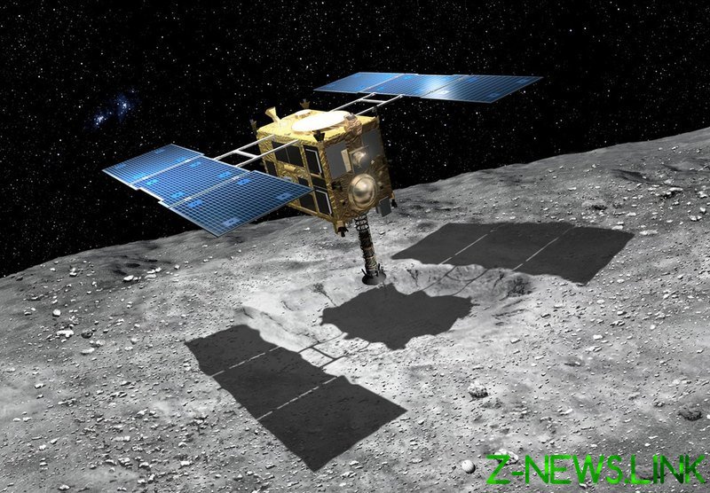 AXA показало, как зонд «Хаябуса-2» собрал образцы грунта астероида Рюгу