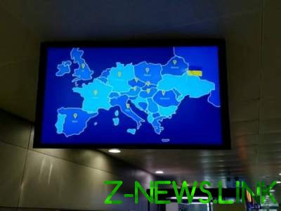 Украинский аэропорт оскандалился из-за карты Украины без Крыма